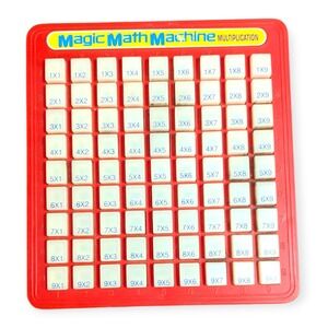 VTH 1988 Lanard Magic Math Machine Multiplication Educational Toy Red 9x9 Grid
